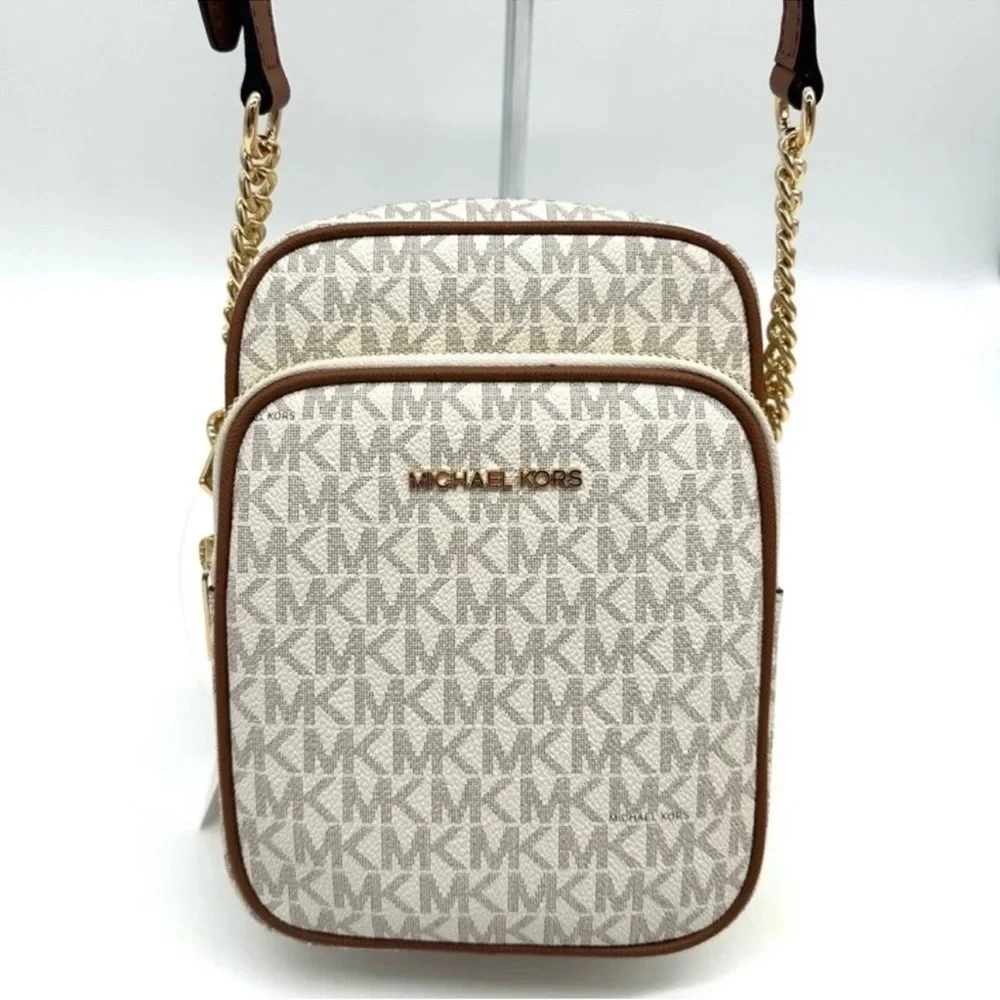 Michael Kors Medium NS Chain Xbody Bag Vanilla/Brown